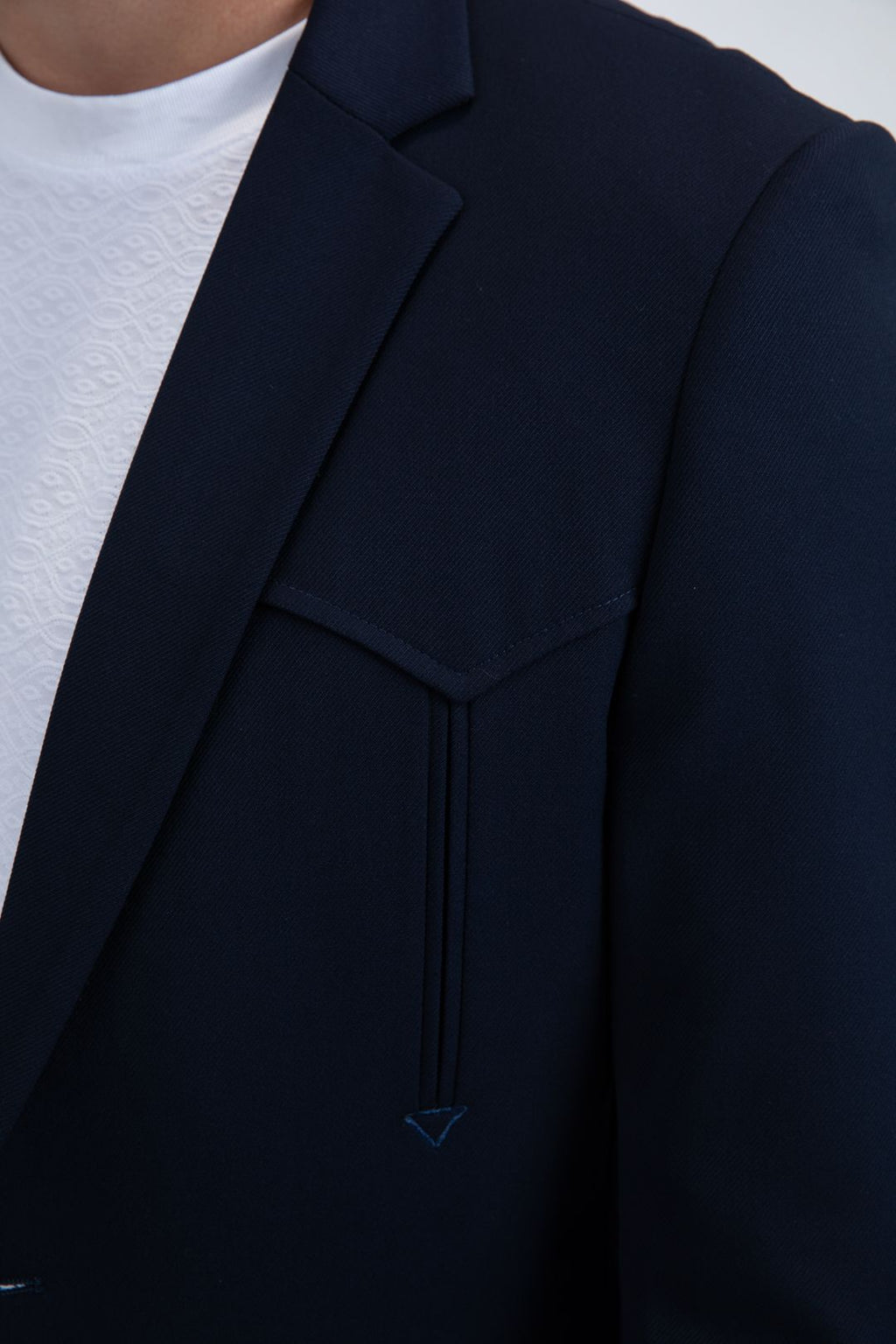 Platini Men's Western Blazer-NAVY