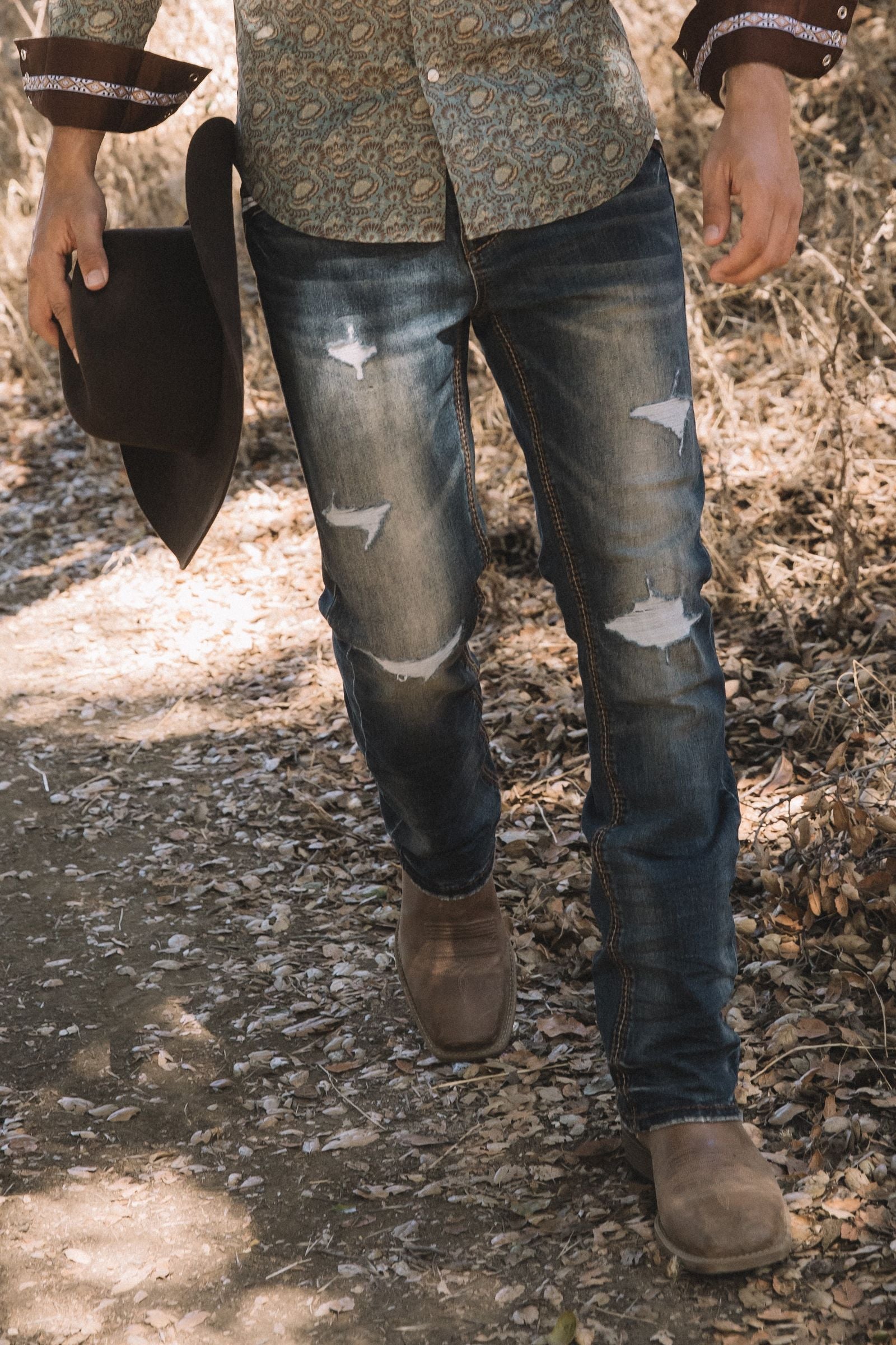 Mens Slim Boot Cut Triple Stitch Signature Pocket Denim Pants