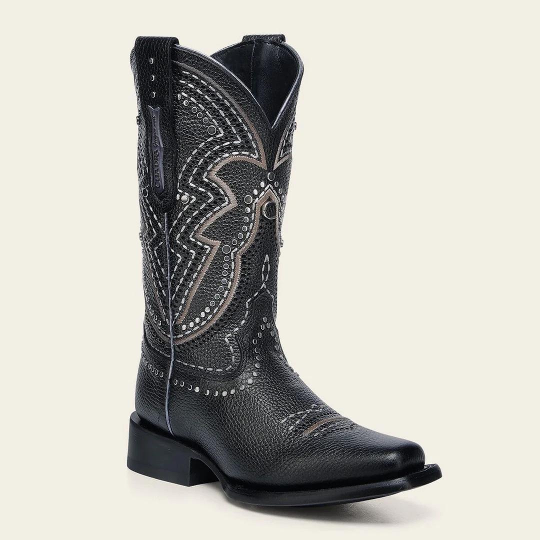 Cuadra Women's Black Bovine Leather Rodeo Boots 1F3XRS