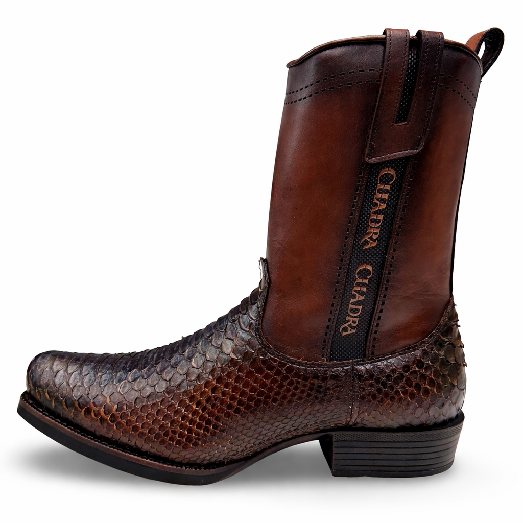 Cuadra Mens Iran Coffee Honey Genuine Python Back Boots 1J4KPH