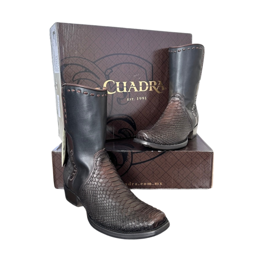 Cuadra Mens Handcrafted Brown Python Leather Boots 1J2DPH