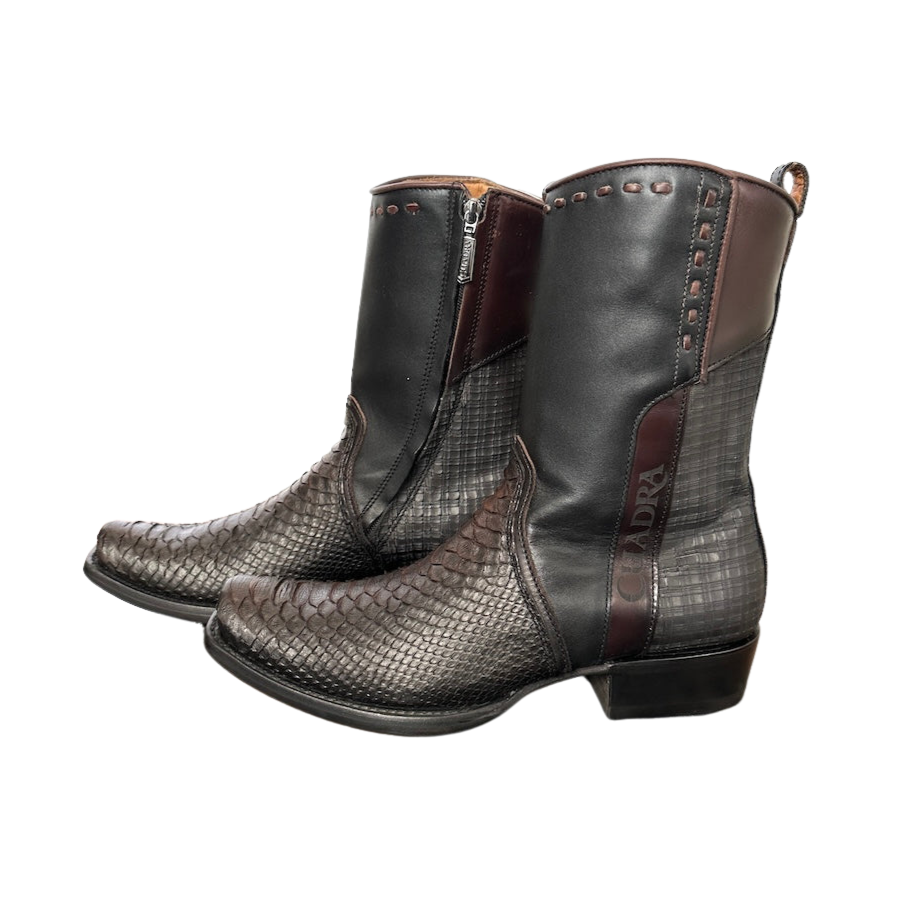 Cuadra Mens Handcrafted Brown Python Leather Boots 1J2DPH