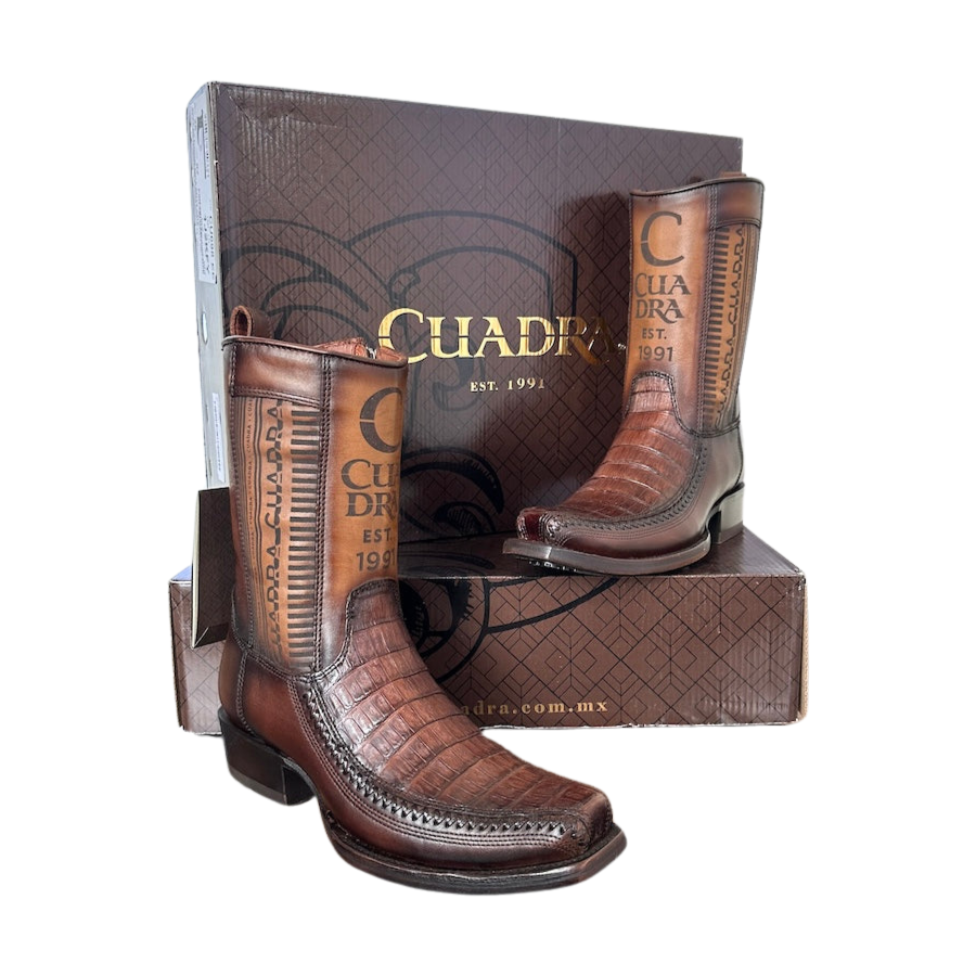 Cuadra Mens Exotic Leather Cowboy Brown Boots 1J2KFY