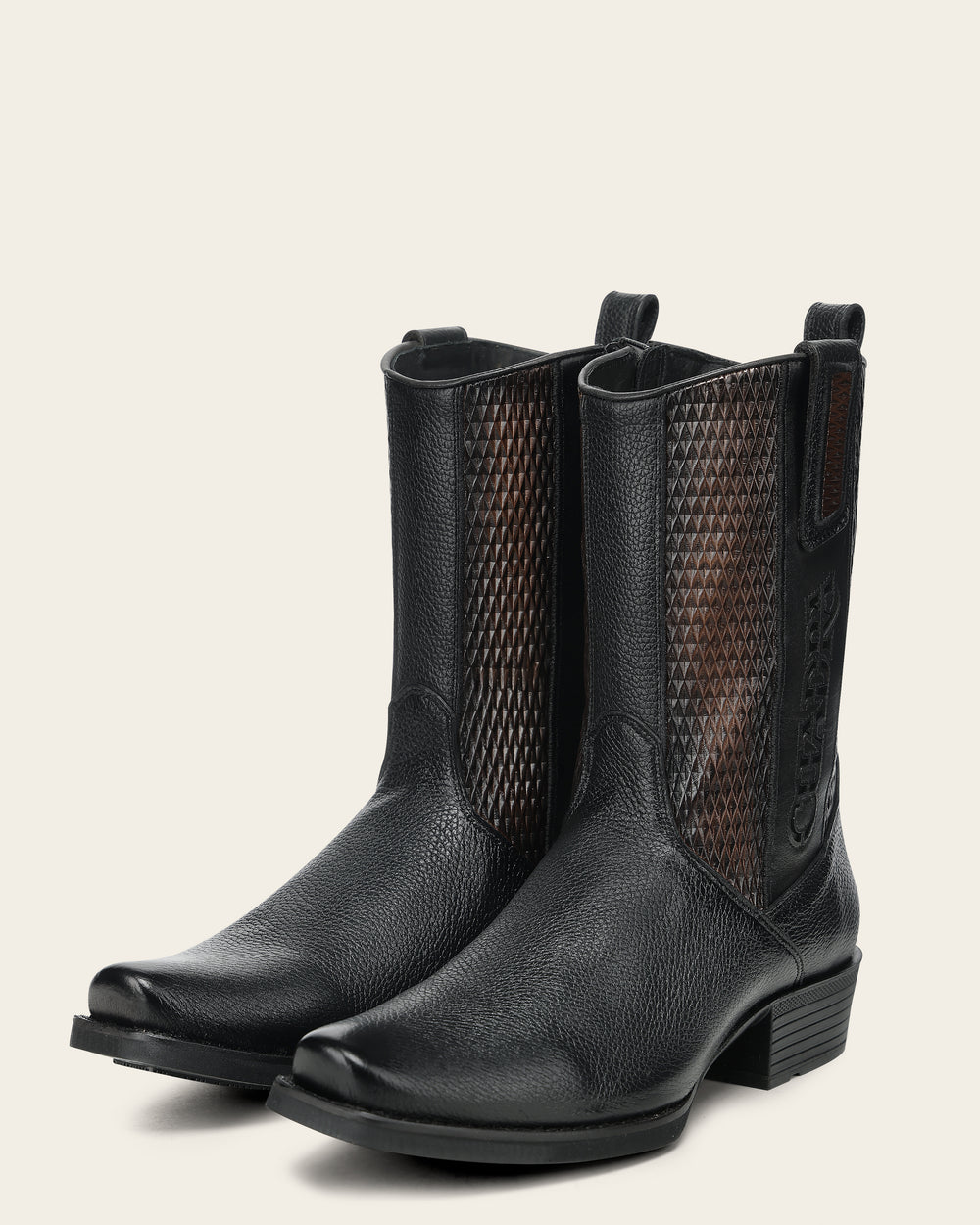 Cuadra Men's Urban Boot In Genuine Italian Deer Black And Bovine Leather CC297/1J