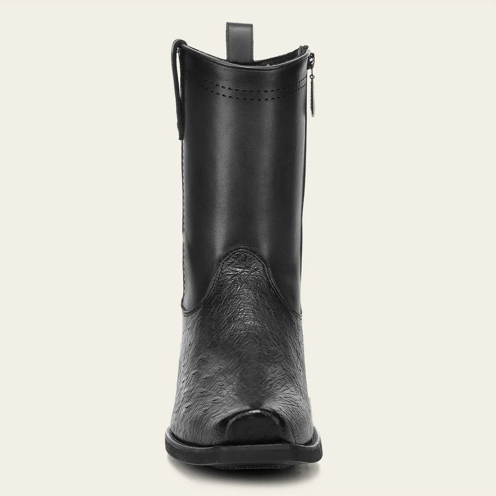 Cuadra Men’s Black Genuine Ostrich Leather Urban Boots