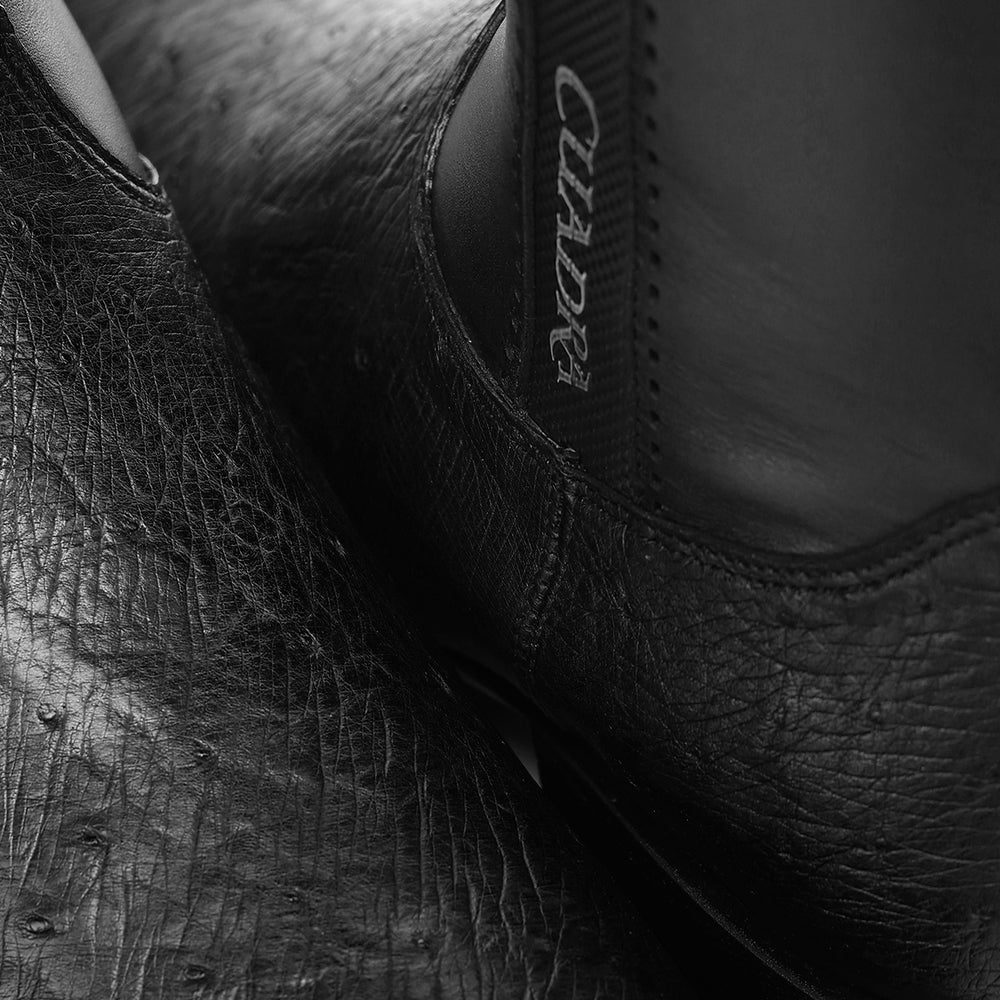 Cuadra Men’s Black Genuine Ostrich Leather Urban Boots