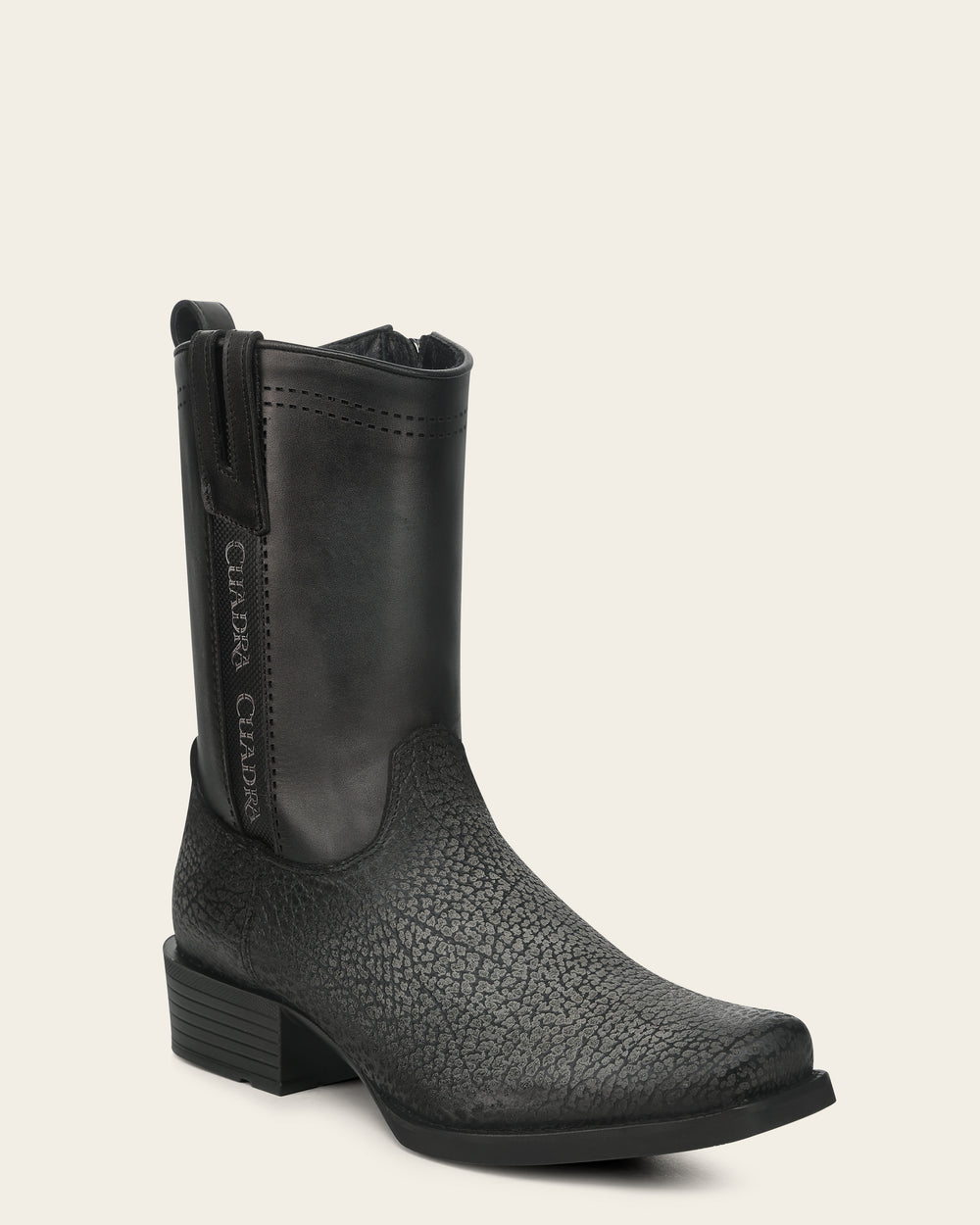 Cuadra Mens Grey Black American Bison Boots 1J4KBN