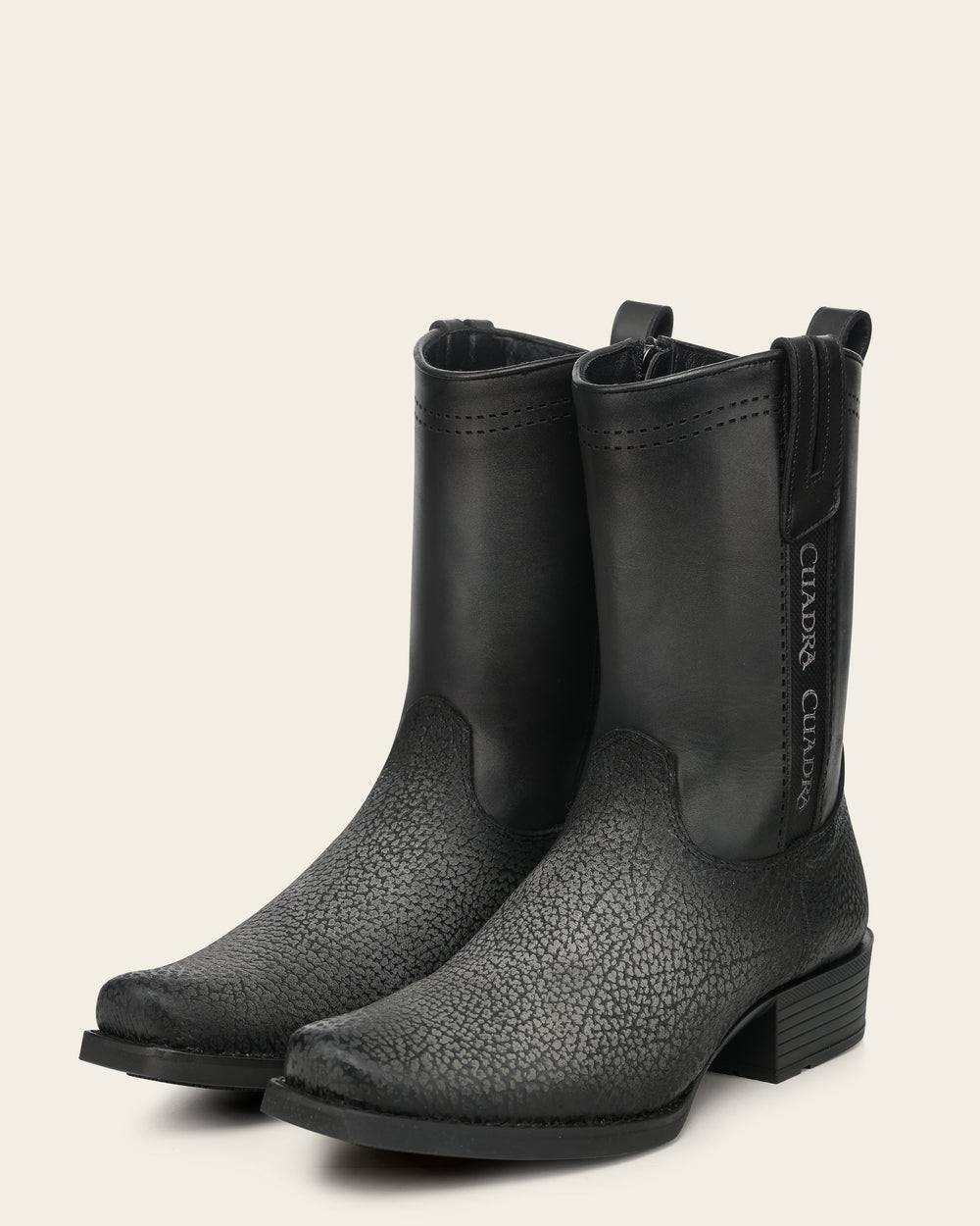 Cuadra Mens Grey Black American Bison Boots 1J4KBN