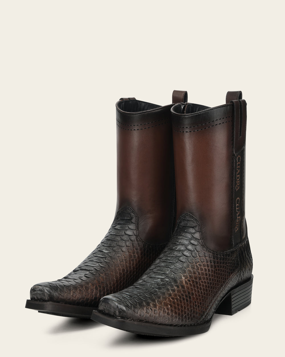 Cuadra Mens Iran Coffee Honey Genuine Python Back Boots 1J4KPH