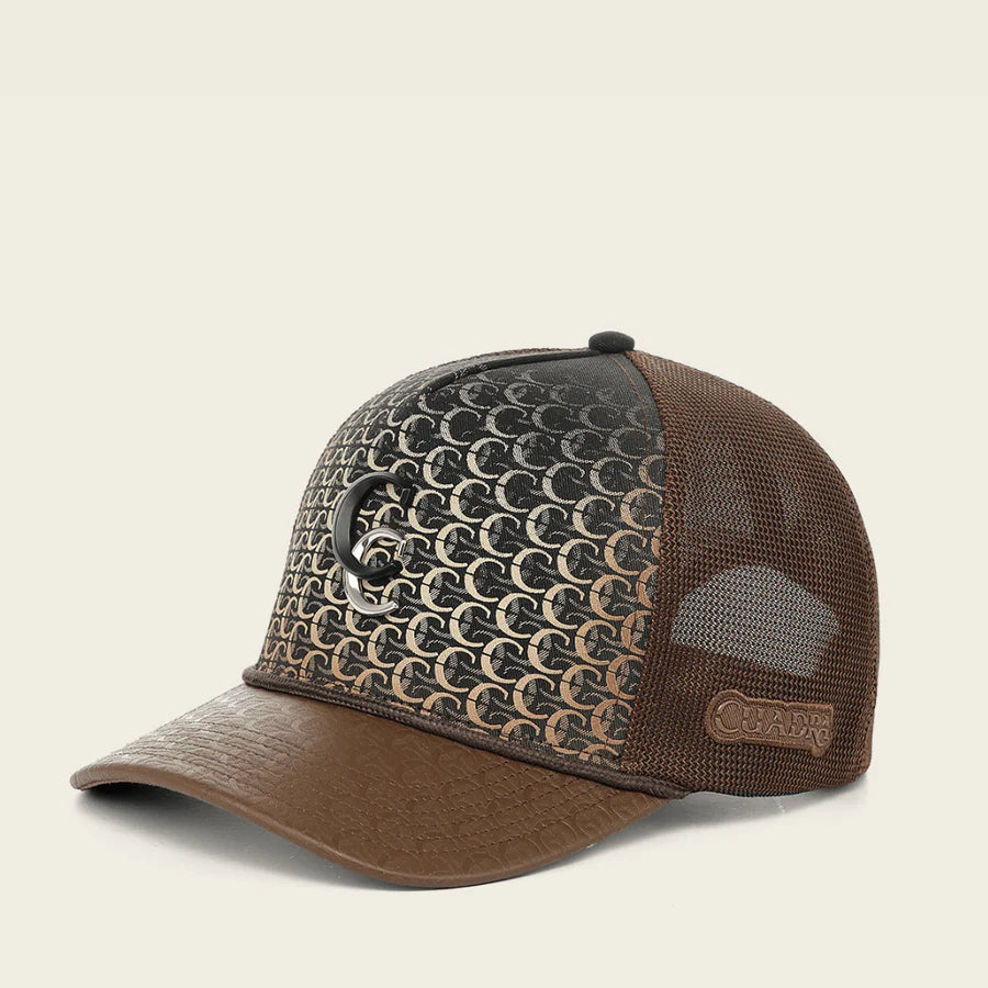 Cuadra Trucker Brown Cowhide Cap