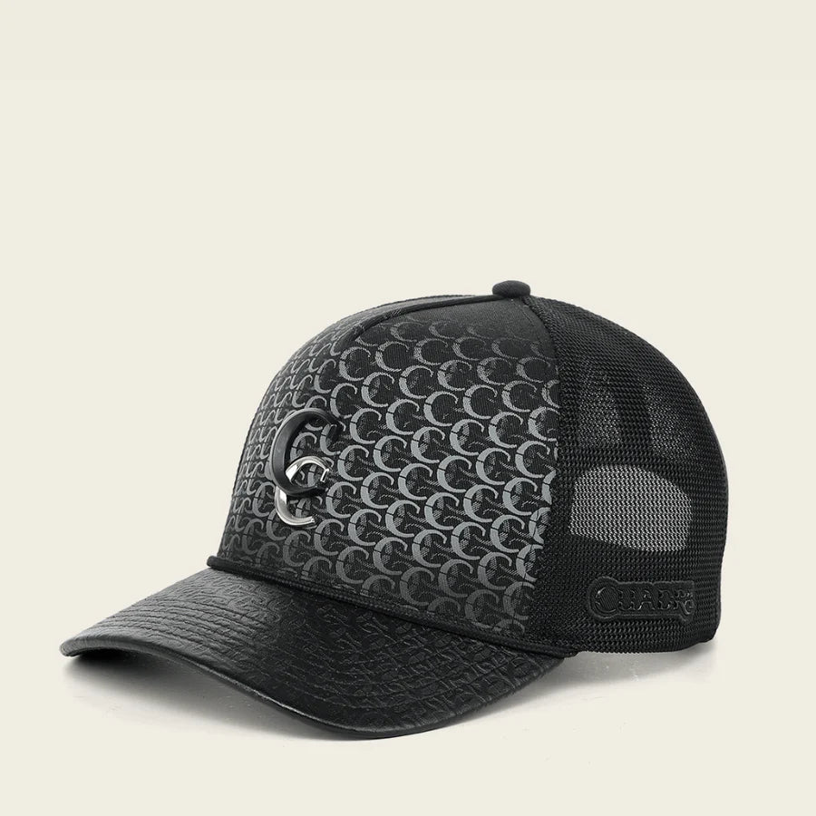 Cuadra Trucker Black Cowhide Cap