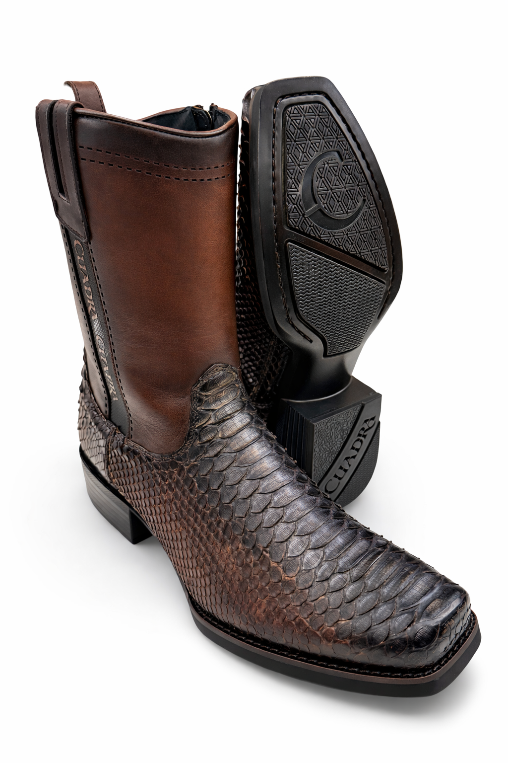 Cuadra Mens Iran Coffee Honey Genuine Python Back Boots 1J4KPH