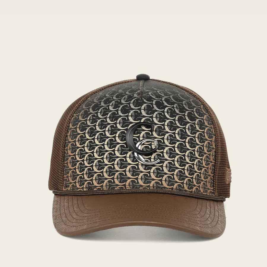 Cuadra Trucker Brown Cowhide Cap