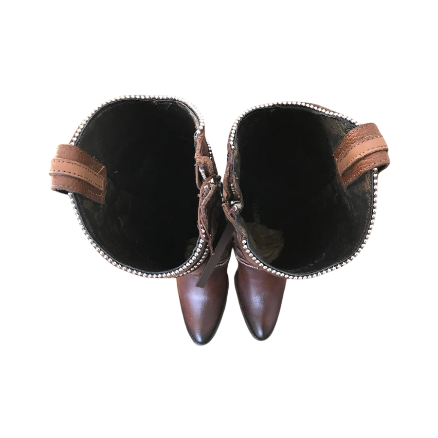 Cuadra Wmns Tall Boots Hand painted embroidered honey leather 3F82RS