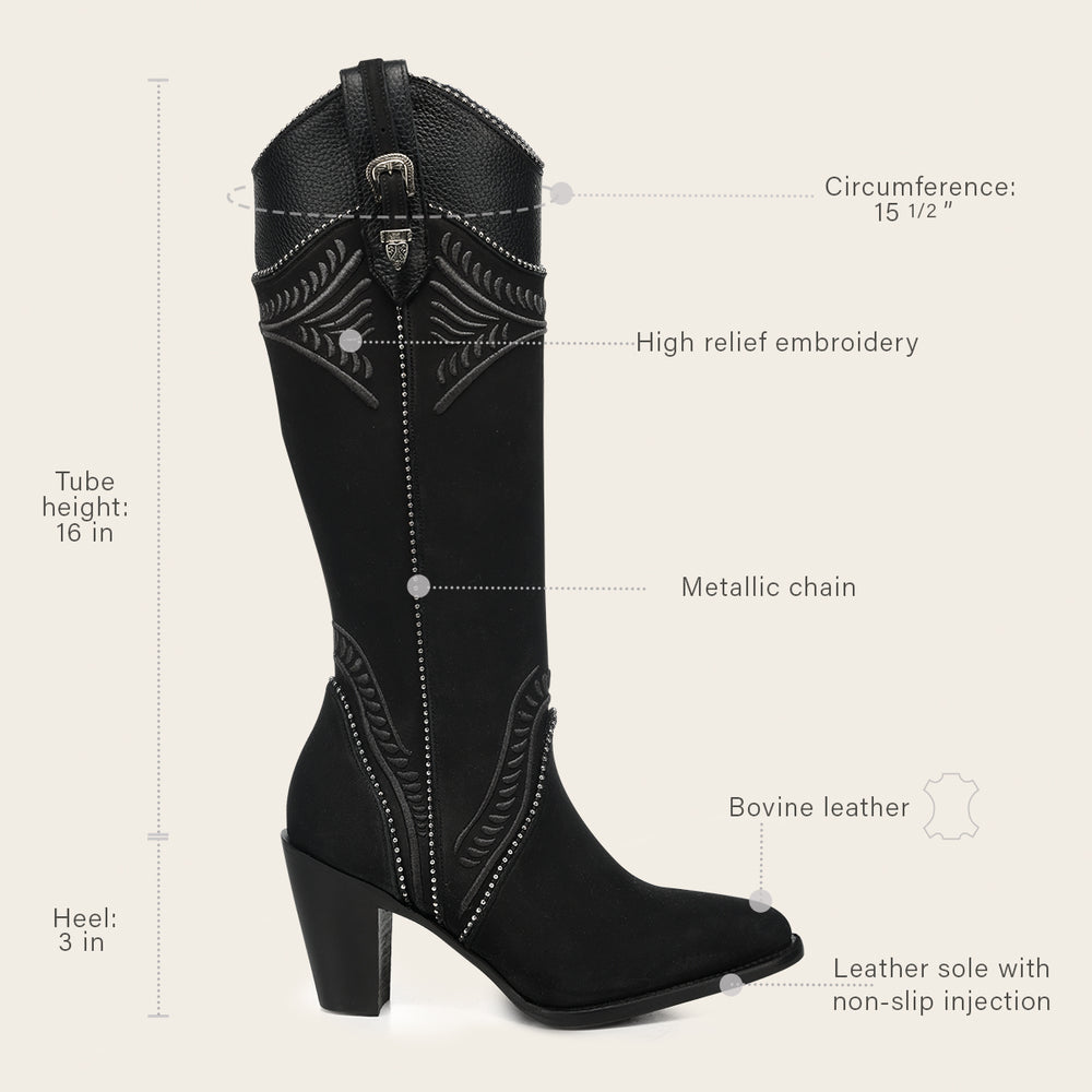 CUADRA BOTA RES NUBUCK NEGRO CC357 /3F82RS