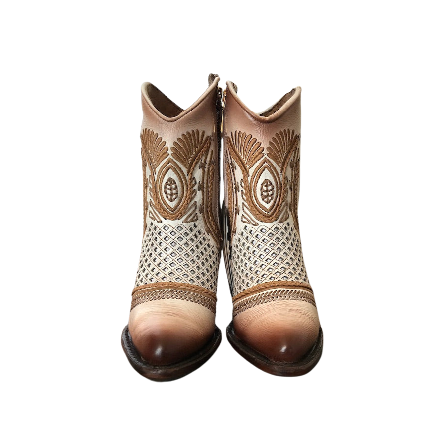 Cuadra Wmns Ankle Boots Barcelona Ivory Leather 3F91RS