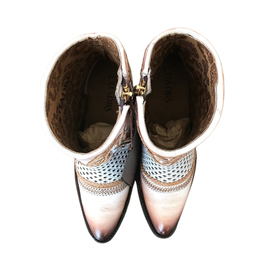 Cuadra Wmns Ankle Boots Barcelona Ivory Leather 3F91RS