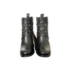 Cuadra Wmns Black Laser & Crystals Round Toe Boots 3W02RS