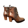 Cuadra Wmns Brown Laser & Crystals Round Toe Boots 3W02RS