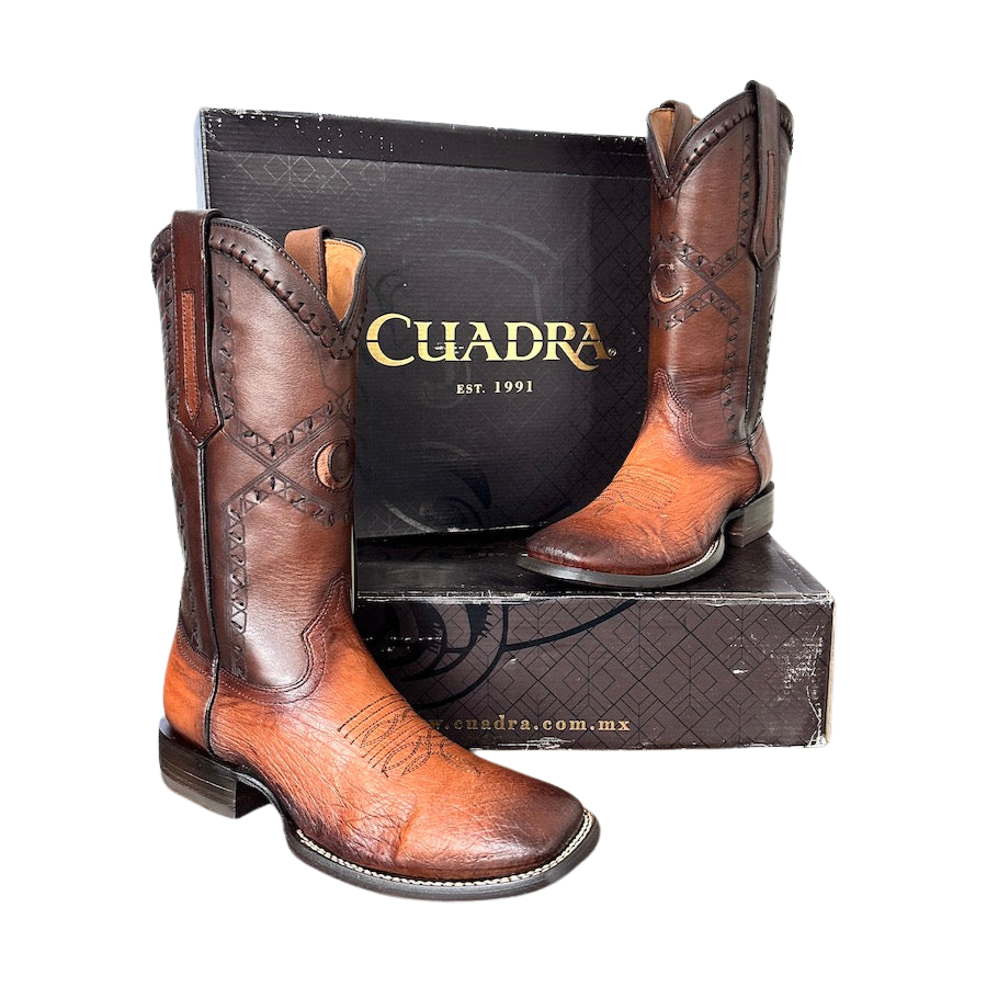 Cuadra Mens Ostrich Belly Flame Honey Boots 3Z01AB