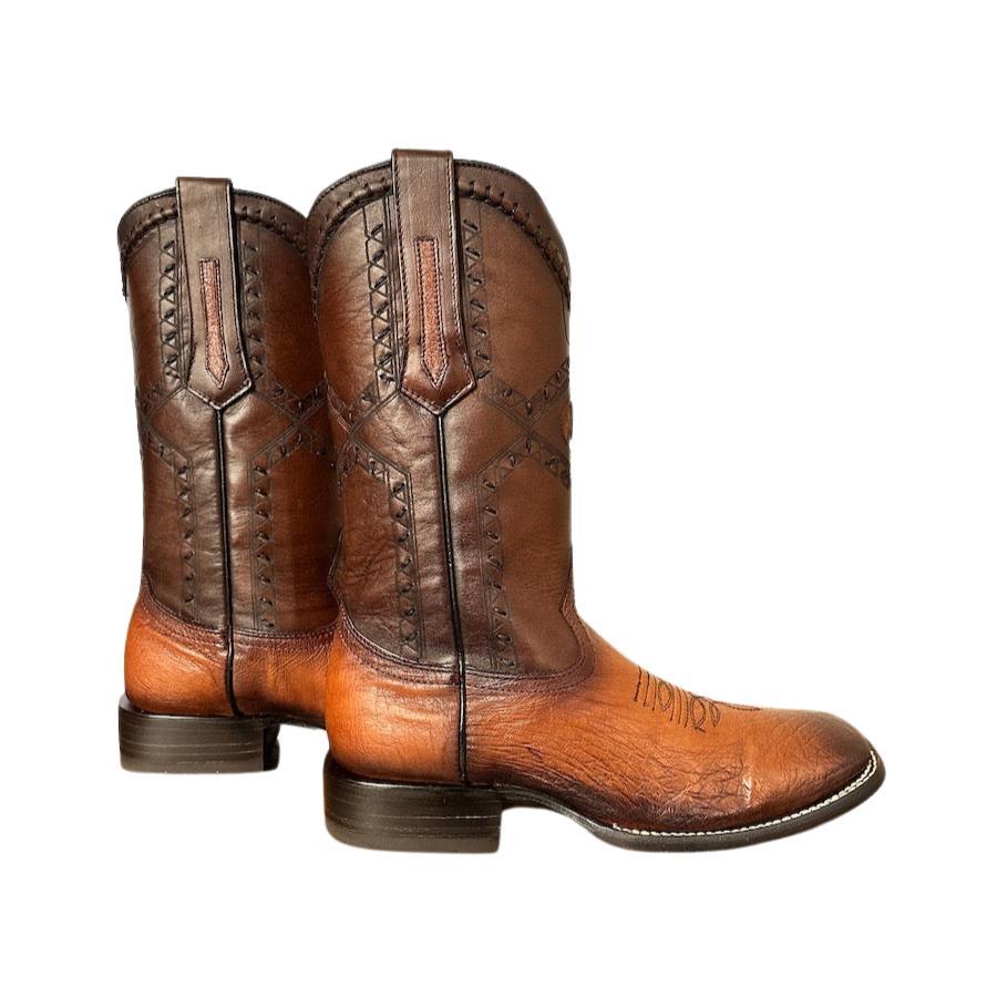 Cuadra Mens Ostrich Belly Flame Honey Boots 3Z01AB