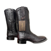 Cuadra Mens Ostrich Belly Flame Black Cherry Leather Boots 3Z01AB