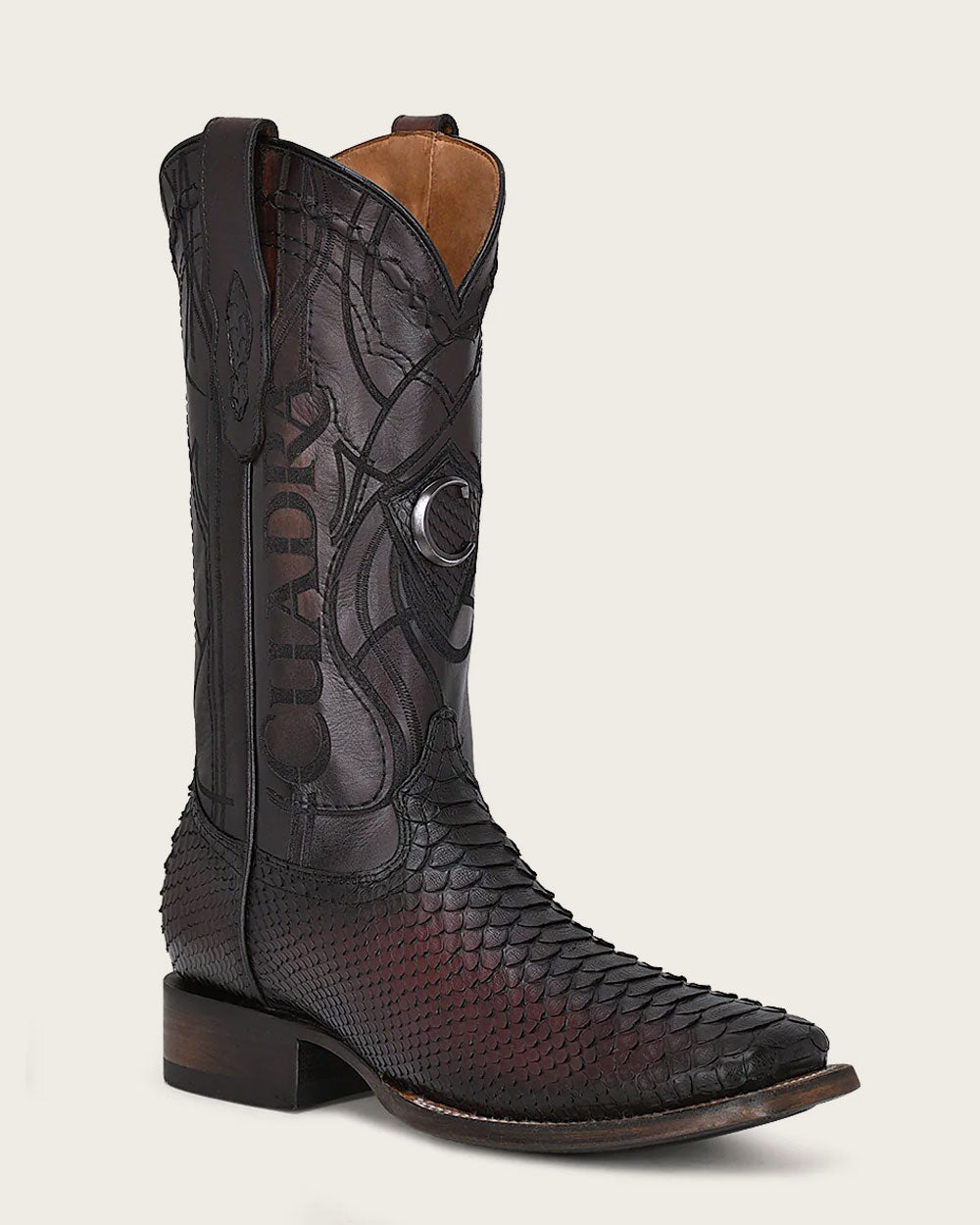 Cuadra Mens Lisboa Cherry Python Embroidery/Laser Boots 3Z2LPH