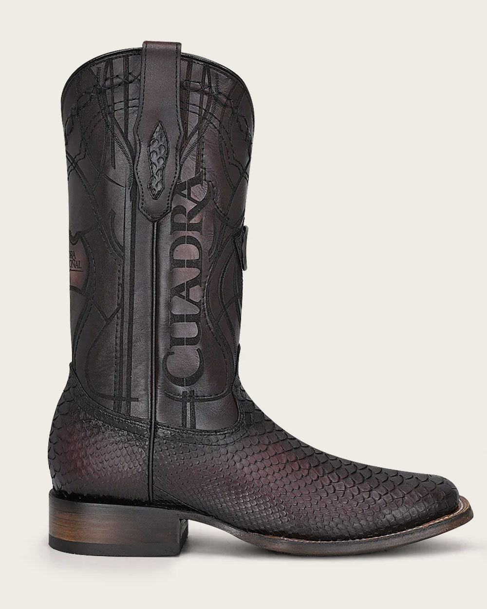 Cuadra Mens Lisboa Cherry Python Embroidery/Laser Boots 3Z2LPH