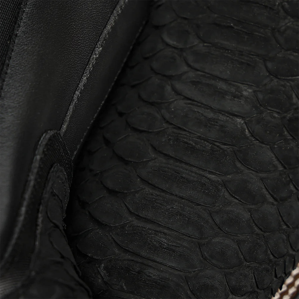 Cuadra Men's Black Genuine Python Leather Ankle Boots