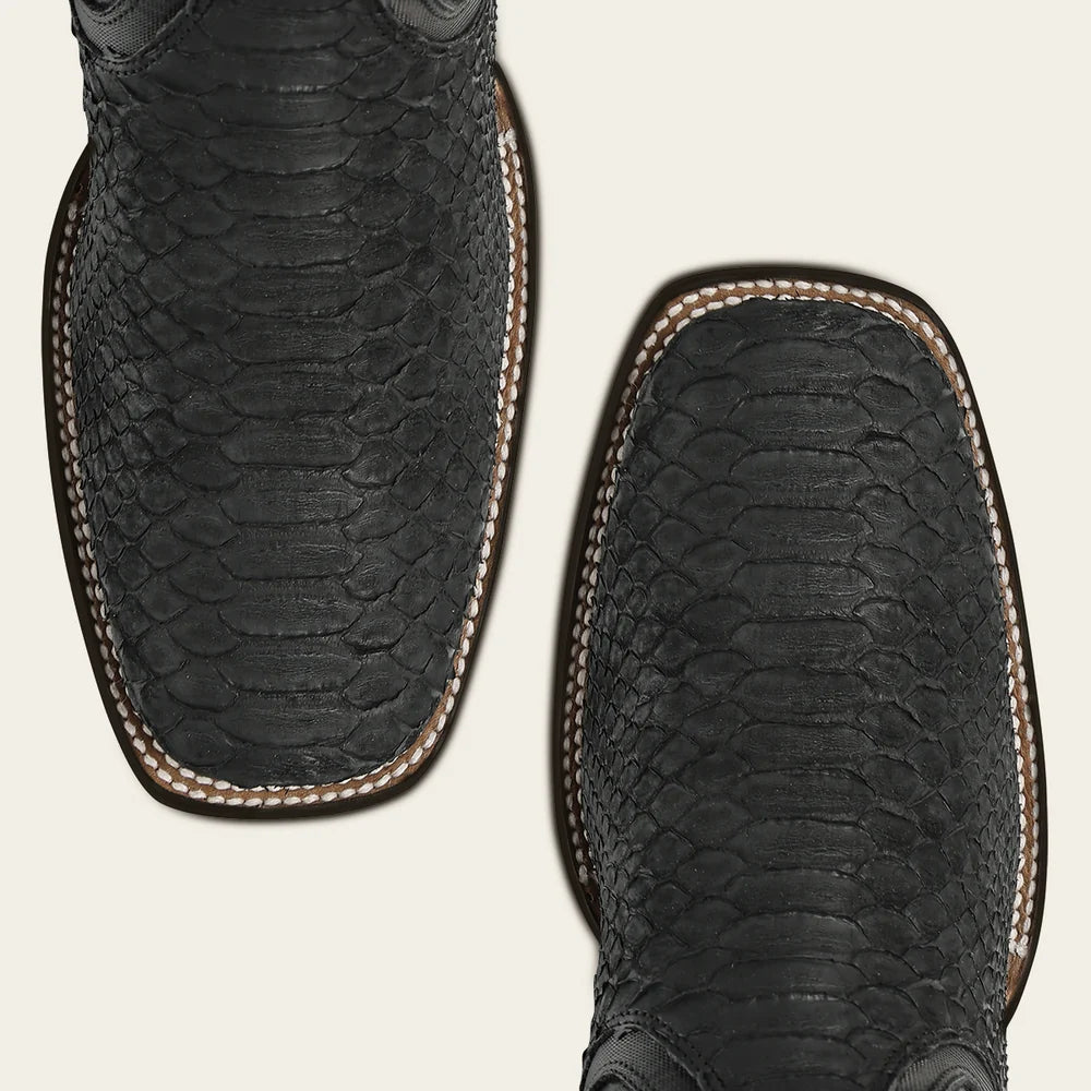 Cuadra Men's Black Genuine Python Leather Ankle Boots