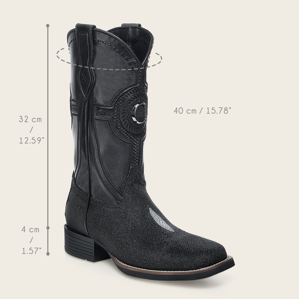 Cuadra Mens Black Stingray Leather Western Boot for Men CC221/3Z2YMA