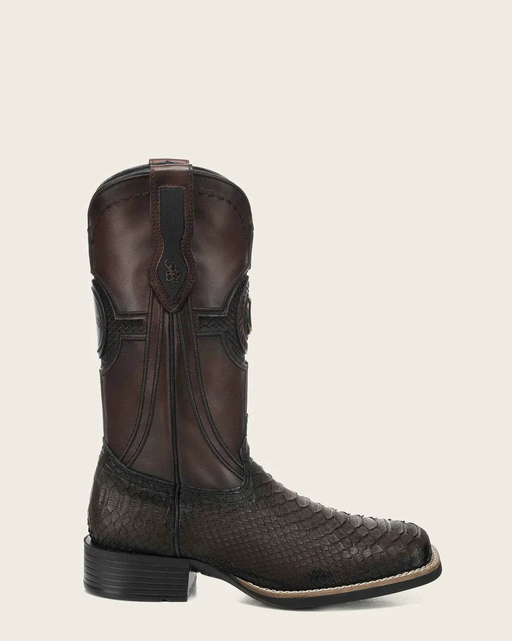 Cuadra Men's Chocolate Genuine Python Leather Rodeo Boots