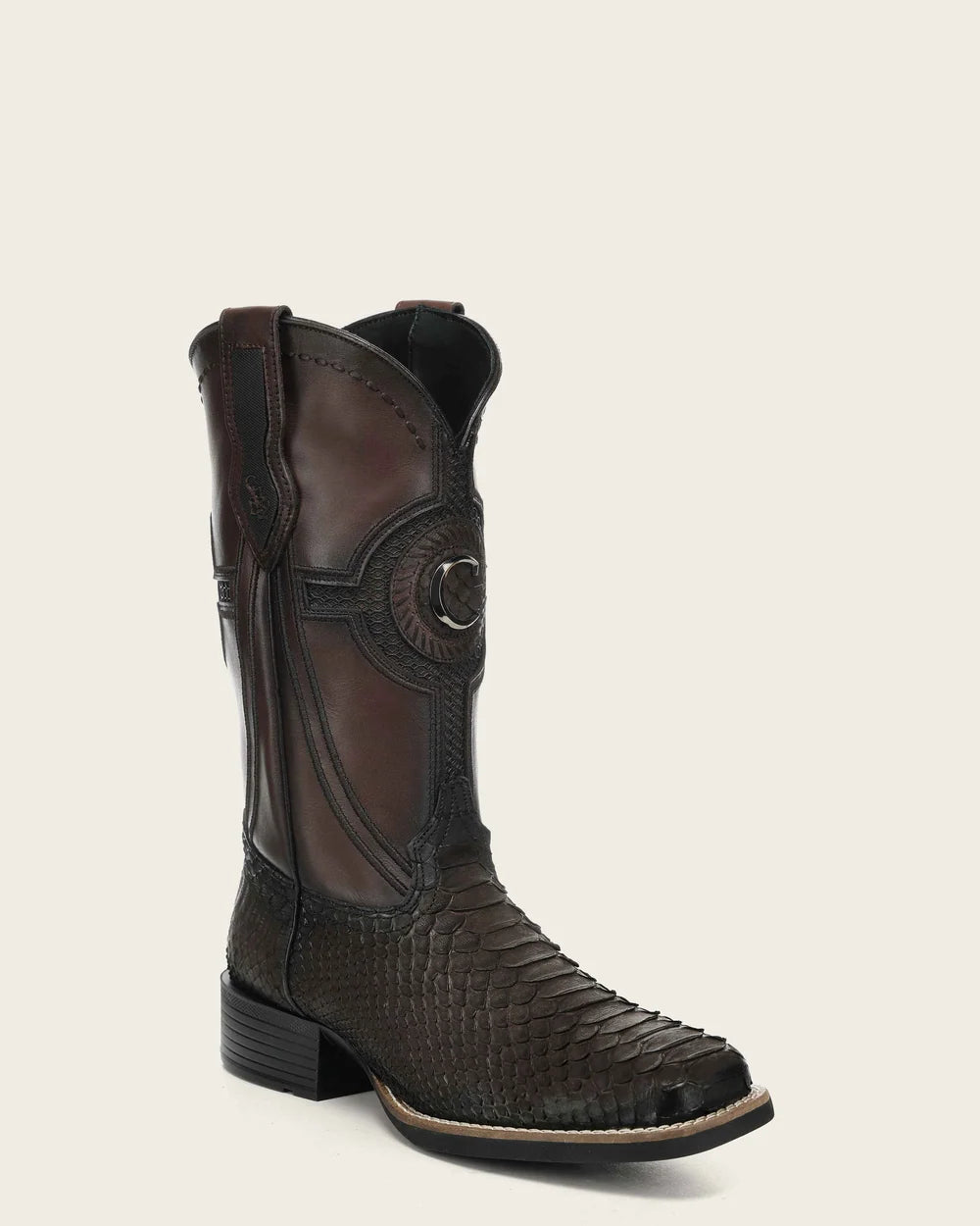Cuadra Men's Chocolate Genuine Python Leather Rodeo Boots