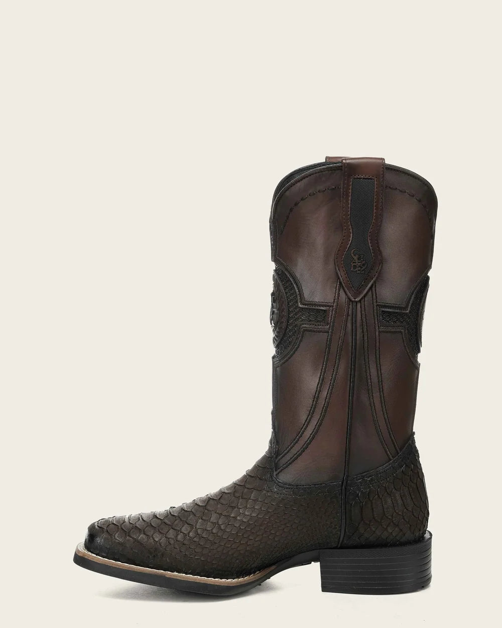 Cuadra Men's Chocolate Genuine Python Leather Rodeo Boots