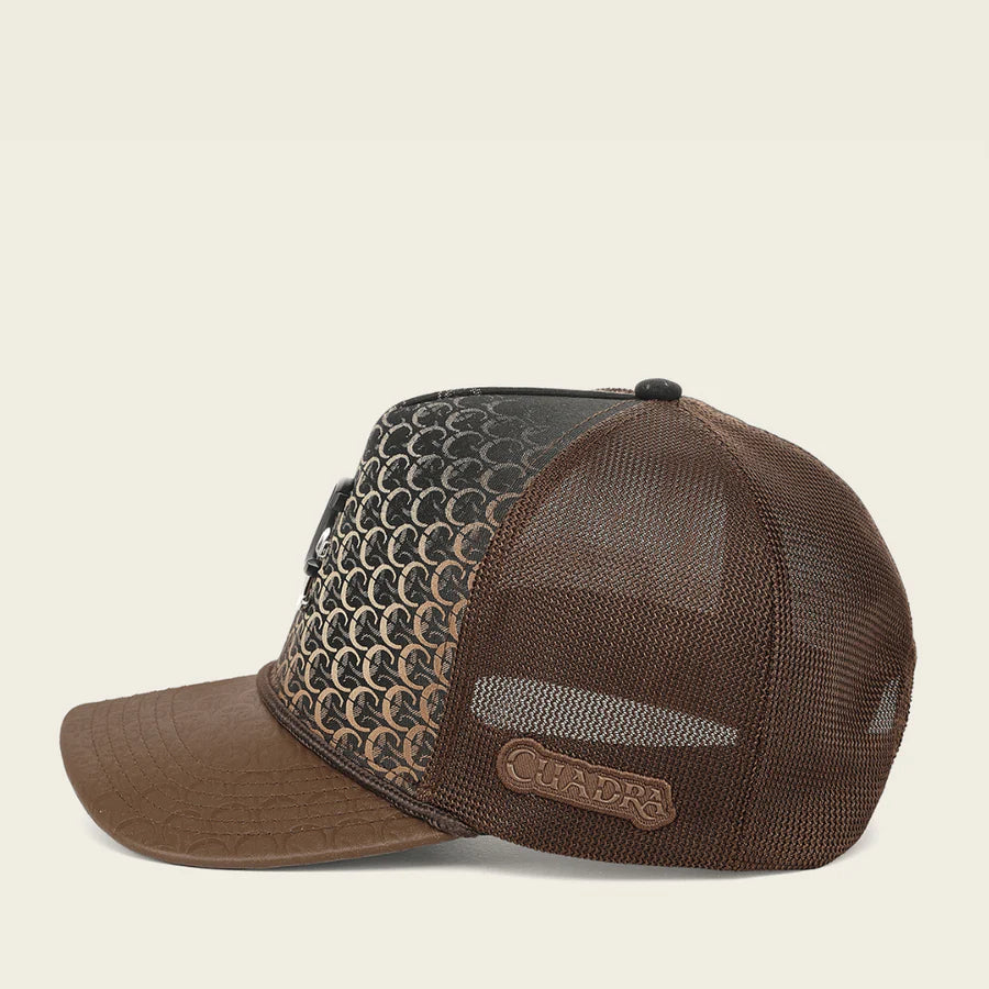 Cuadra Trucker Brown Cowhide Cap