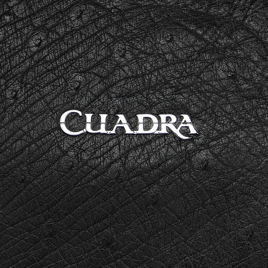 CUADRA | Genuine Black/Honey Ostrich Belly & Bovine Leather Briefcase BOC52AV