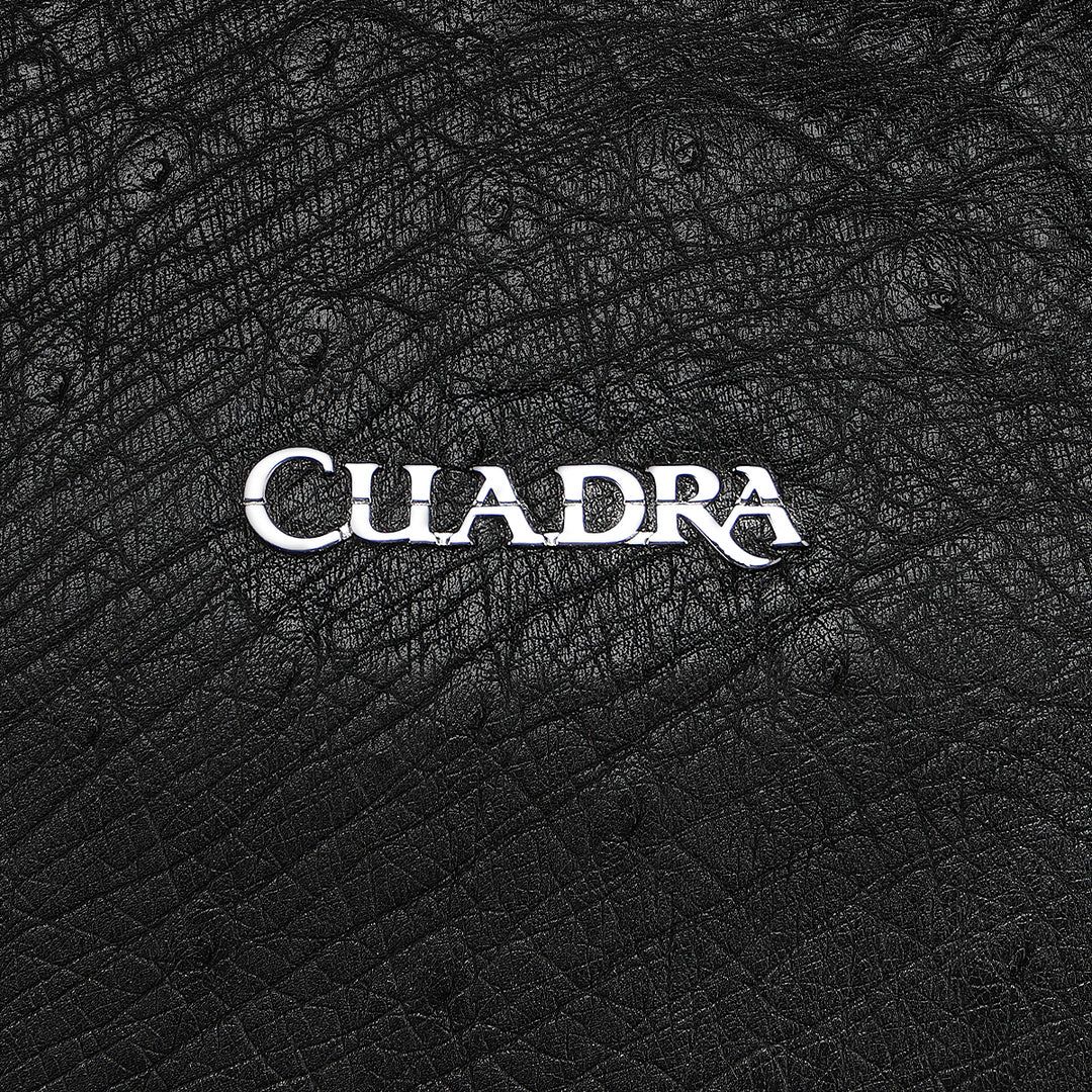 CUADRA | Genuine Black/Honey Ostrich Belly & Bovine Leather Briefcase BOC52AV