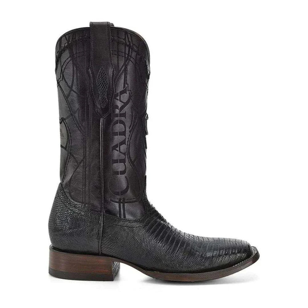 Cuadra Mens Lizard Teju Black Leather Boots 3Z1OLT