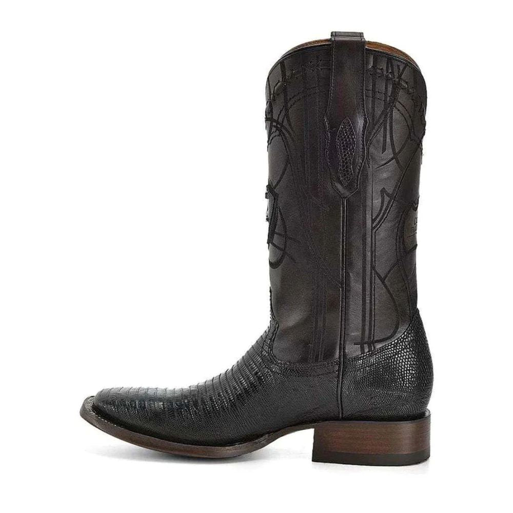 Cuadra Mens Lizard Teju Black Leather Boots 3Z1OLT