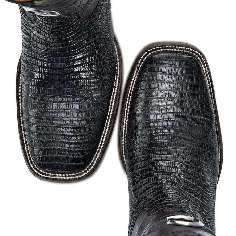 Cuadra Mens Lizard Teju Black Leather Boots 3Z1OLT