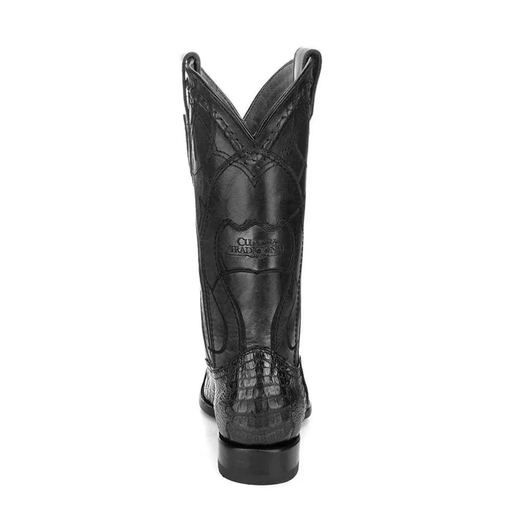 Cuadra Mens Fuscus Caiman Belly Black Embroidery Boots 3C1NFY