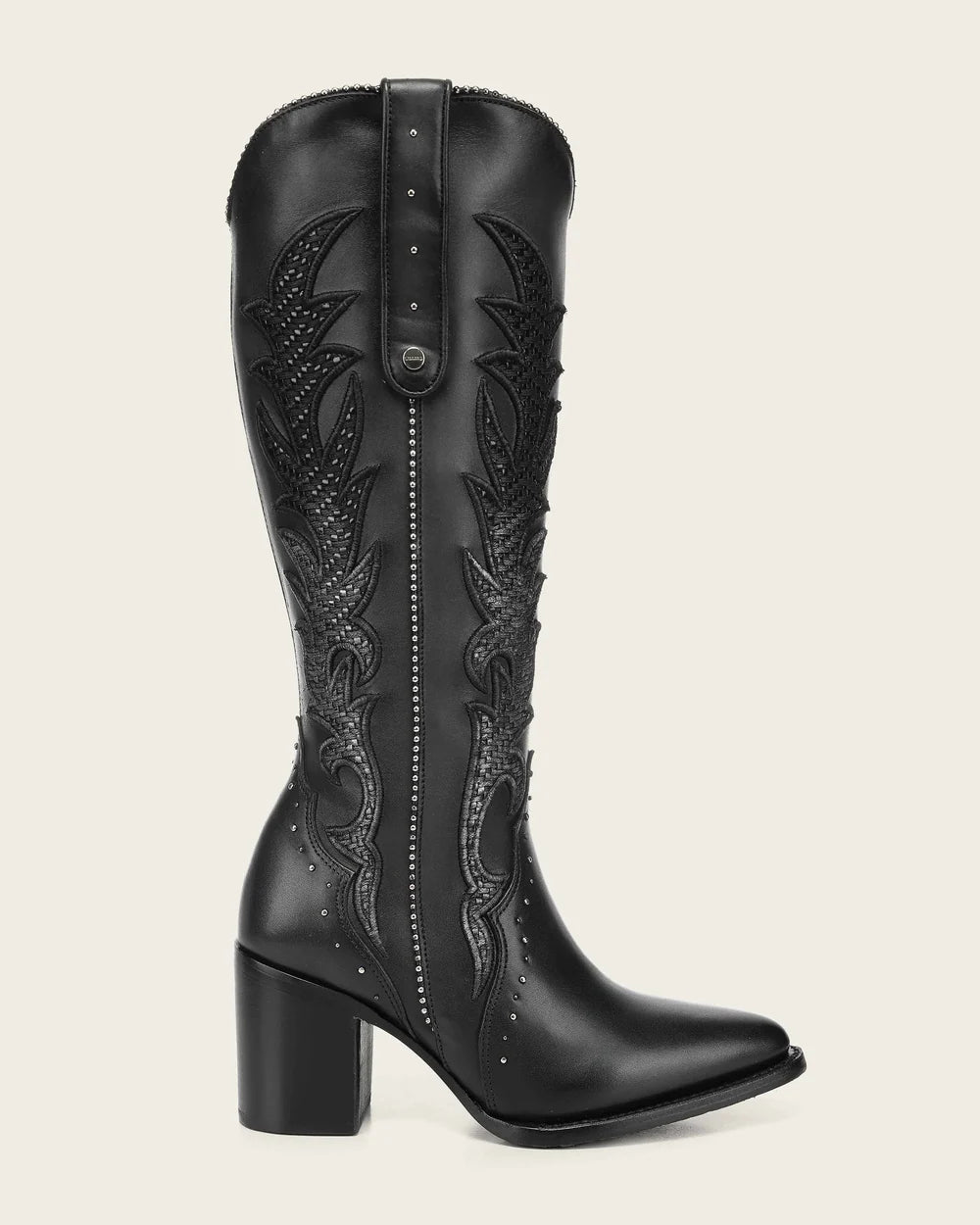 Cuadra Women's Black Genuine Bovine Leather Tall Western Boots