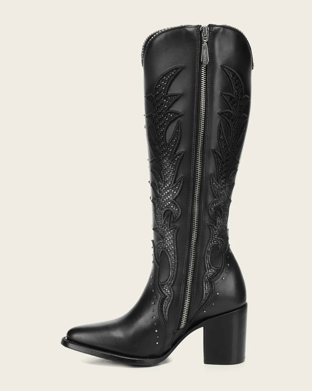 Cuadra Women's Black Genuine Bovine Leather Tall Western Boots