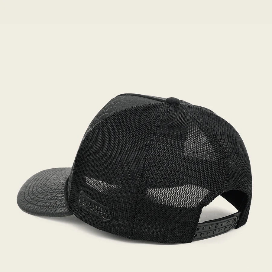 Cuadra Trucker Black Cowhide Cap