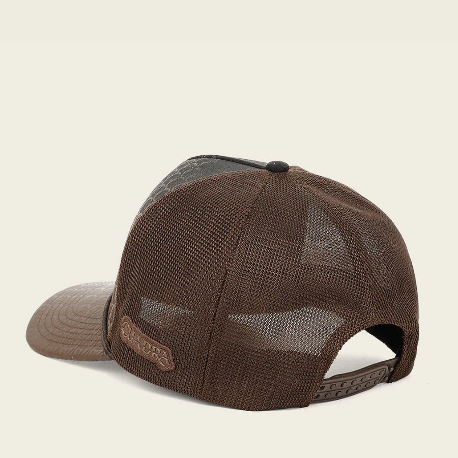 Cuadra Trucker Brown Cowhide Cap