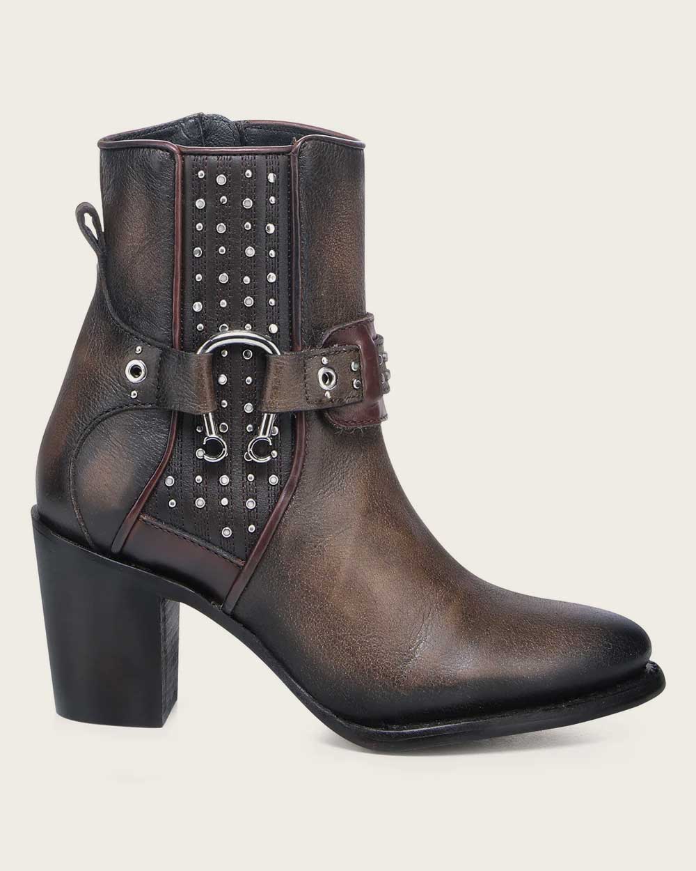 Cuadra | Wmns Botin de Res Evolution Miel Honey Black Zipper Harness Stud 4V19RS
