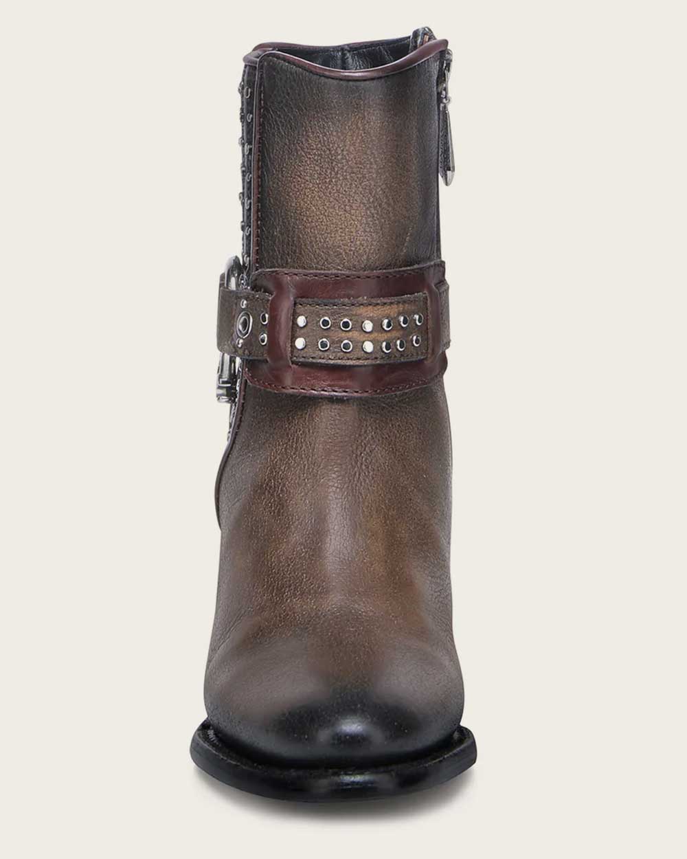 Cuadra | Wmns Botin de Res Evolution Miel Honey Black Zipper Harness Stud 4V19RS