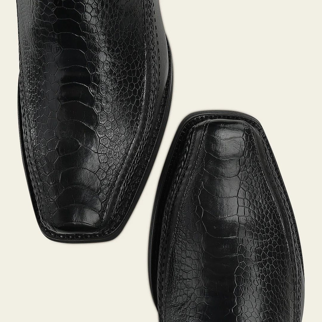 Cuadra Urban Black Boot in Genuine Ostrich Leg Leather for Men 1J4JAP CC299
