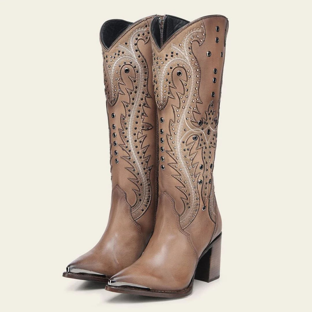 Cuadra Women's Light Brown Tall Bovine Leather Boots 4109RS