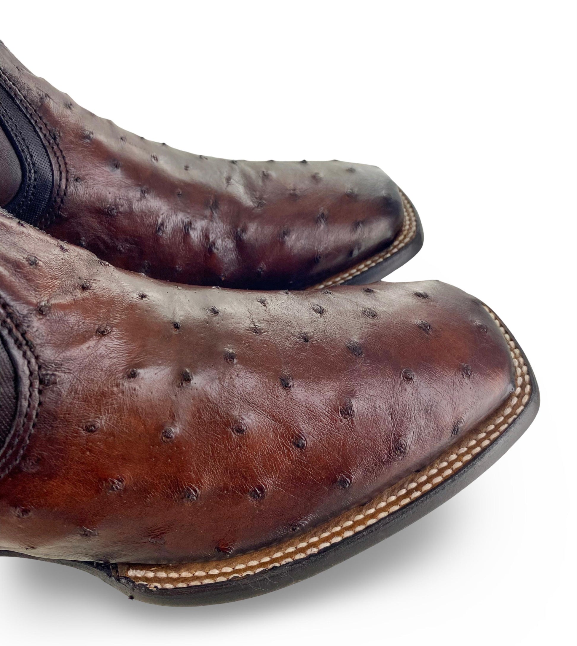 Cuadra Mens Coffee Genuine Ostrich Chelsea Boots CU888